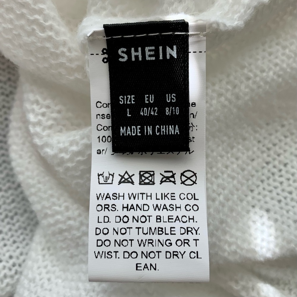 NWOT SHEIN Heart Pattern Pullover Knit Sweater - Picture 8 of 10